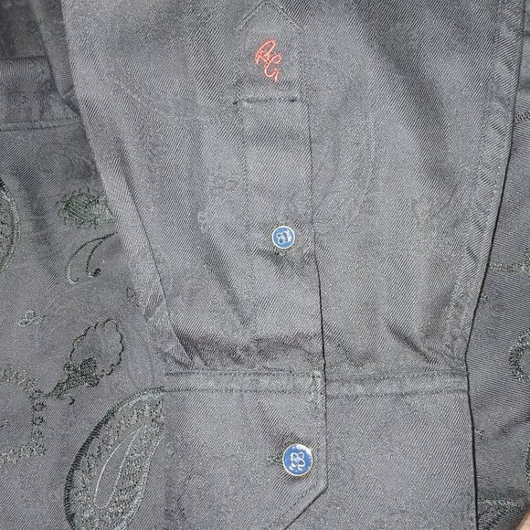 ROBERT GRAHAM WESTPORT EXCLUSIVE EMBROIDERED PAISLEY BLACK FLIP CUFF SHIRT XL - Picture 7 of 10